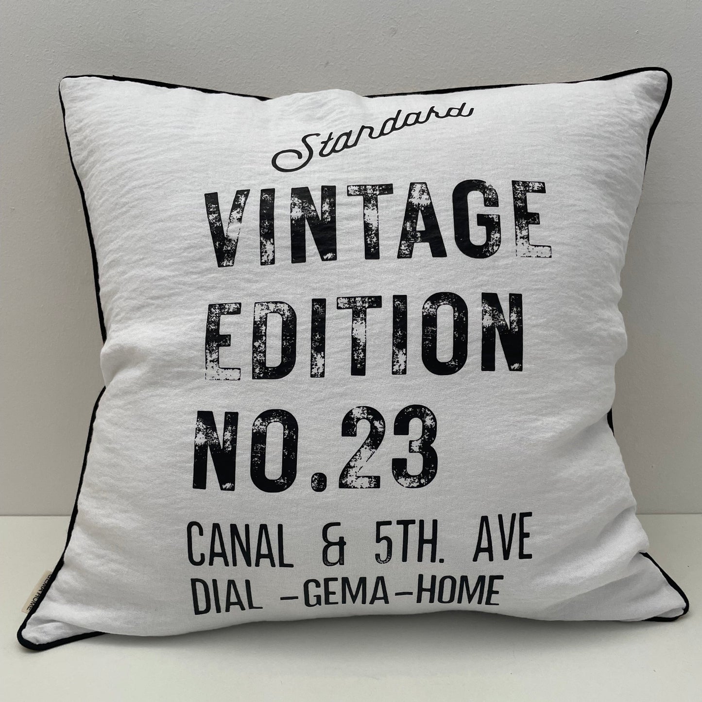 Funda de cojín algodón · VINTAGE Negro