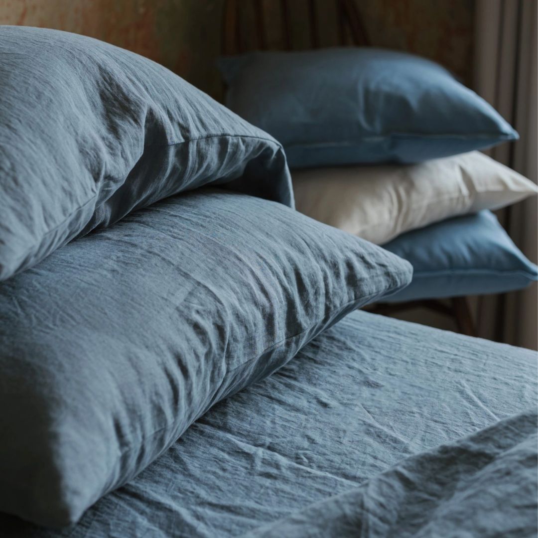 Juego de ropa de cama de lino lavado premium ✨ (1 DC+2 fundas de almohada)