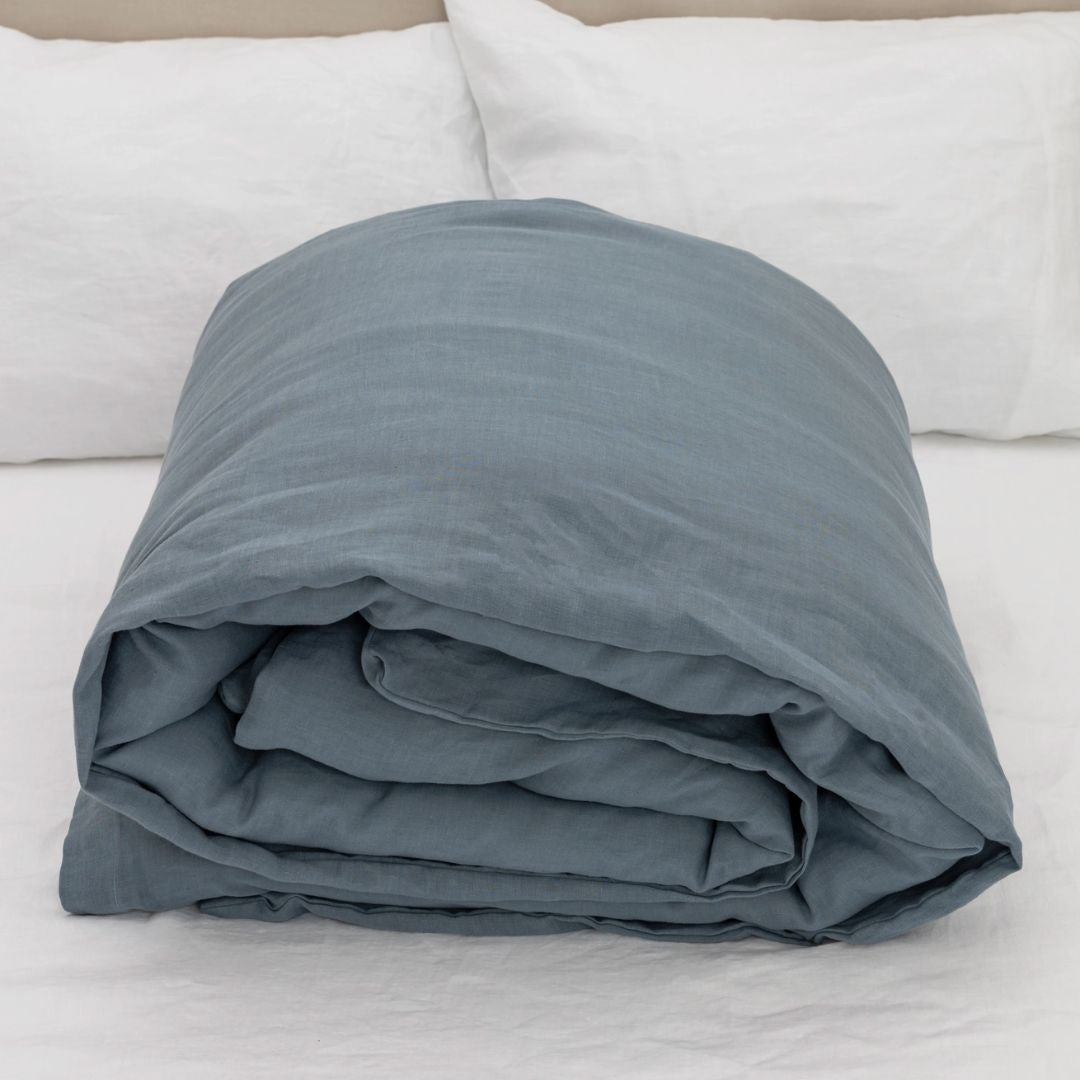 Juego de ropa de cama de lino lavado premium ✨ (1 DC+2 fundas de almohada)