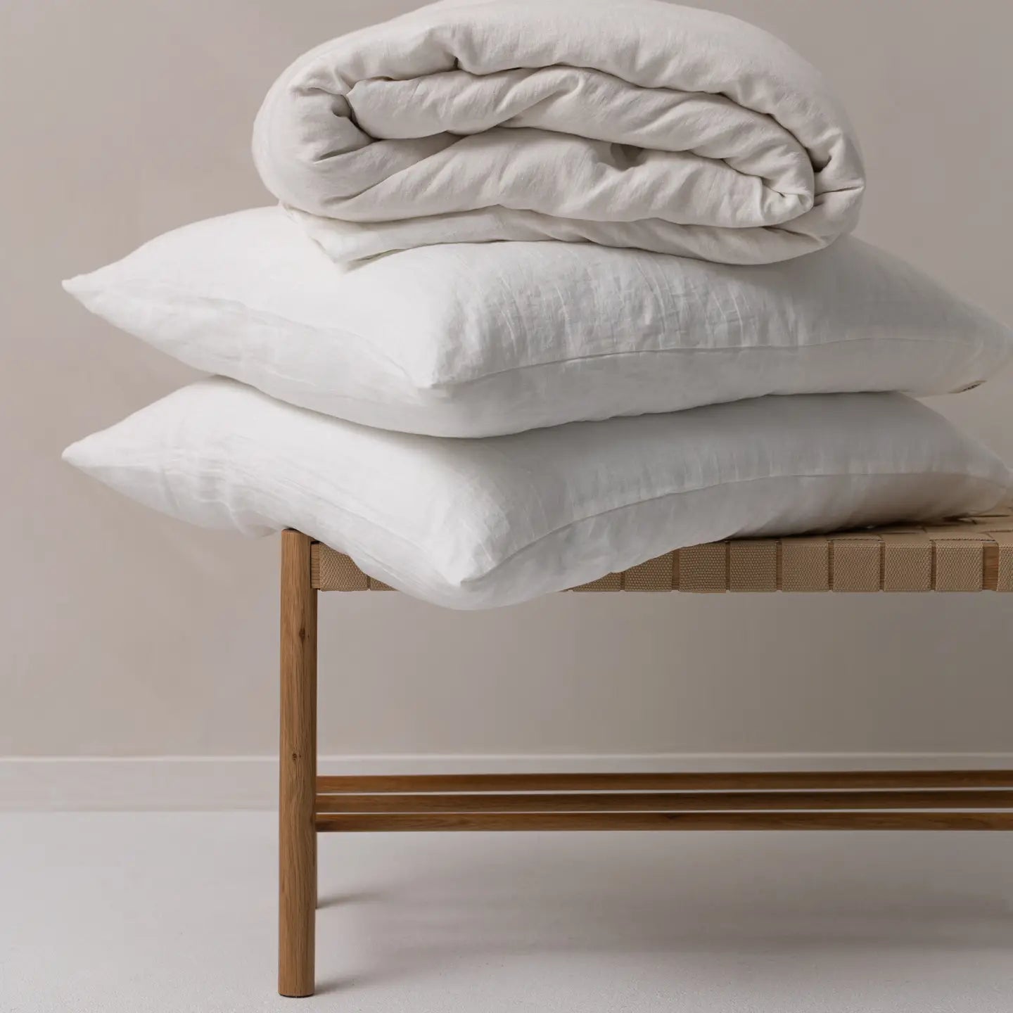 Juego de ropa de cama de lino lavado premium ✨ (1 DC+2 fundas de almohada)