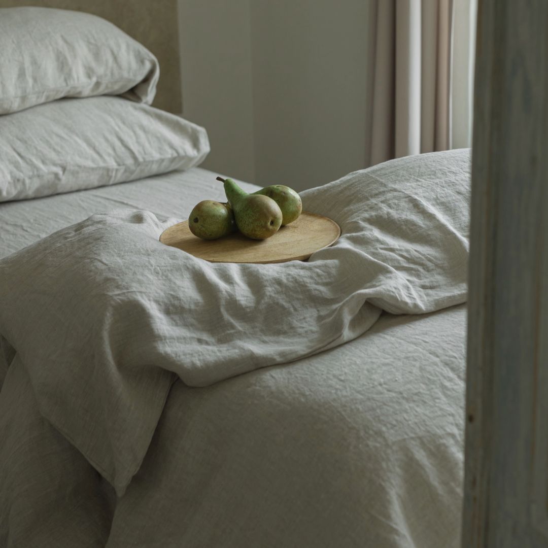 Juego de ropa de cama de lino lavado premium ✨ (1 DC+2 fundas de almohada)
