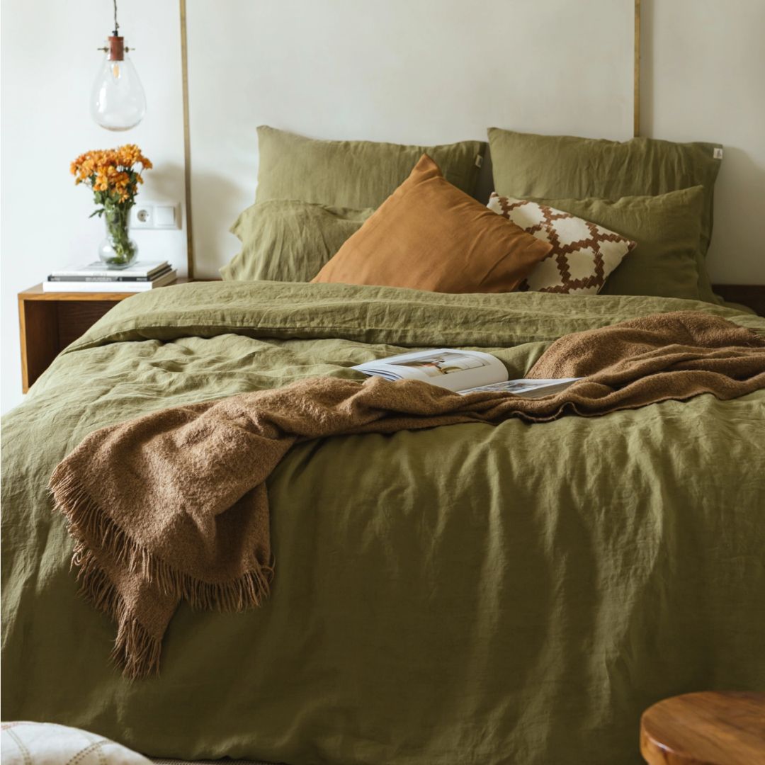 Premium Washed Linen Bedding Set ✨ (1 DC+2 Pillowcases)