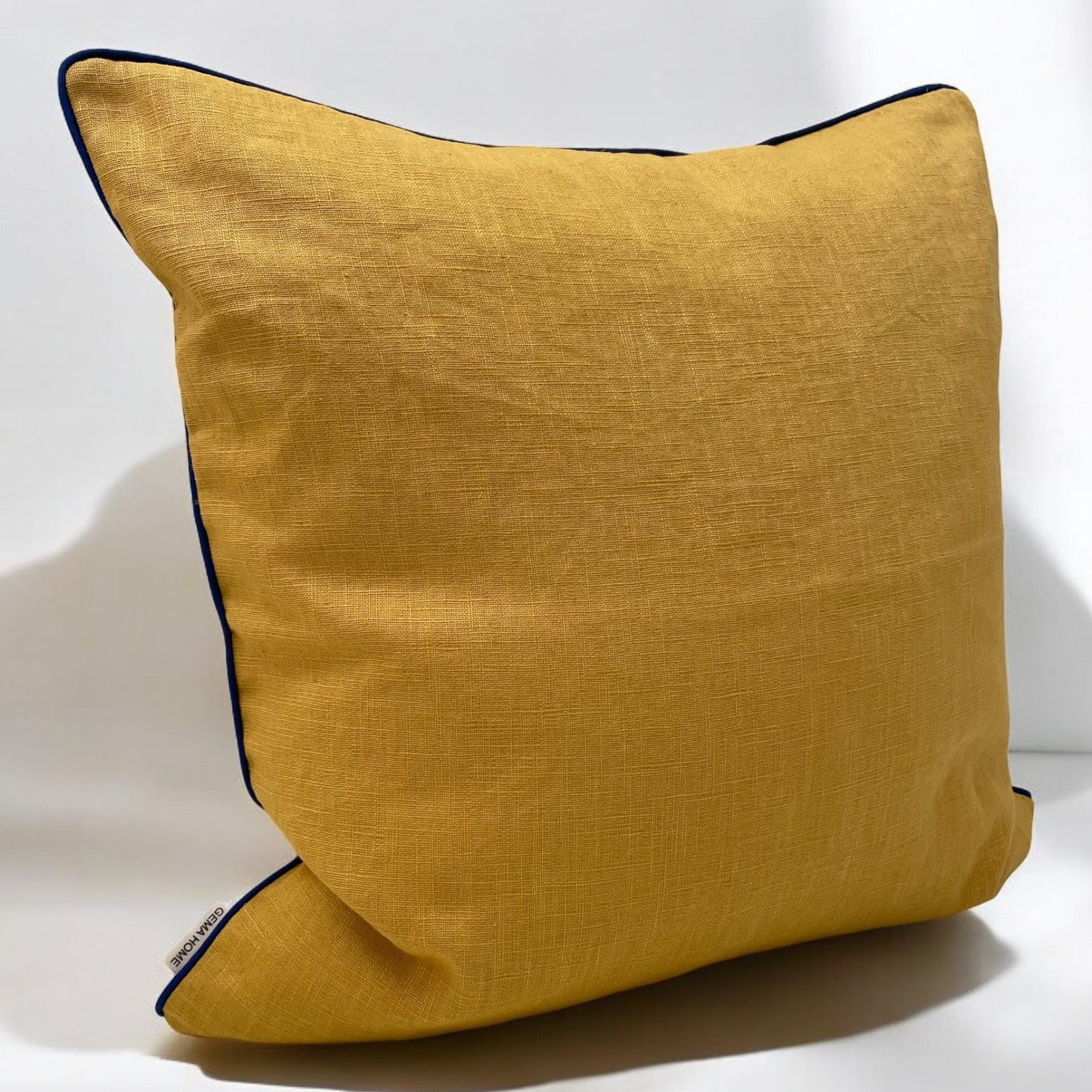 Housse de coussin AMALFI avec bordure bleue