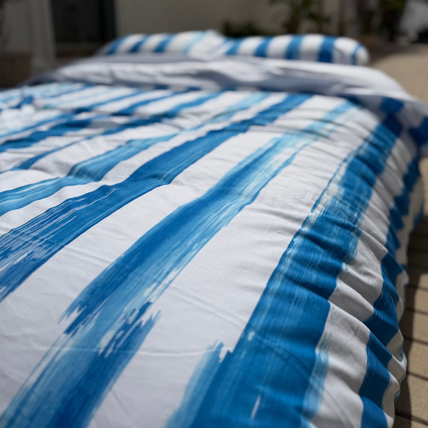 Juego de cama de algodón · Pinceladas Levante (3 piezas)