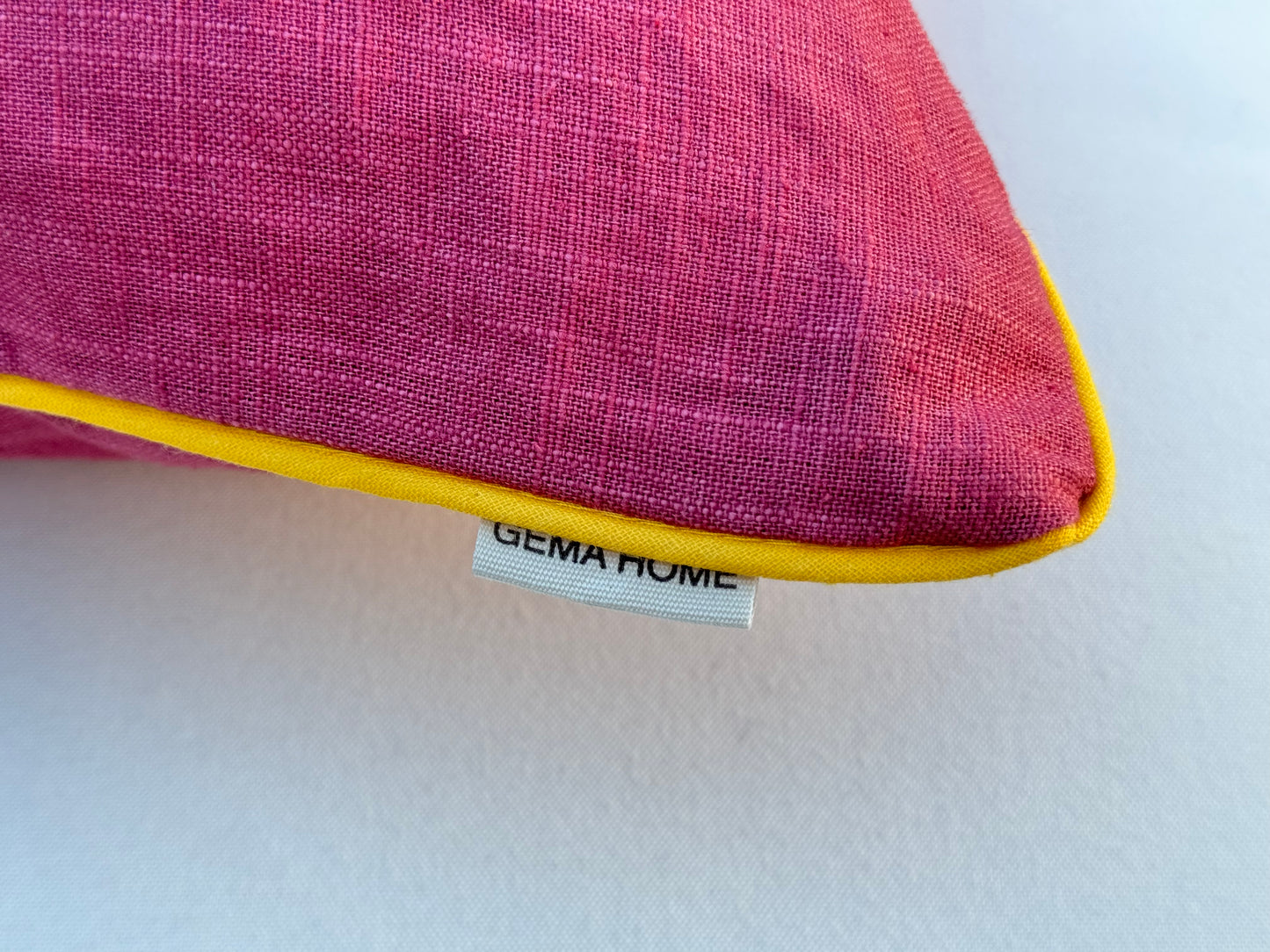 Funda de Cojín AMALFI con ribete amarillo