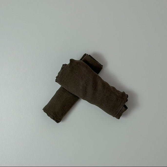 Parure de lit en lin · Vert olive foncé