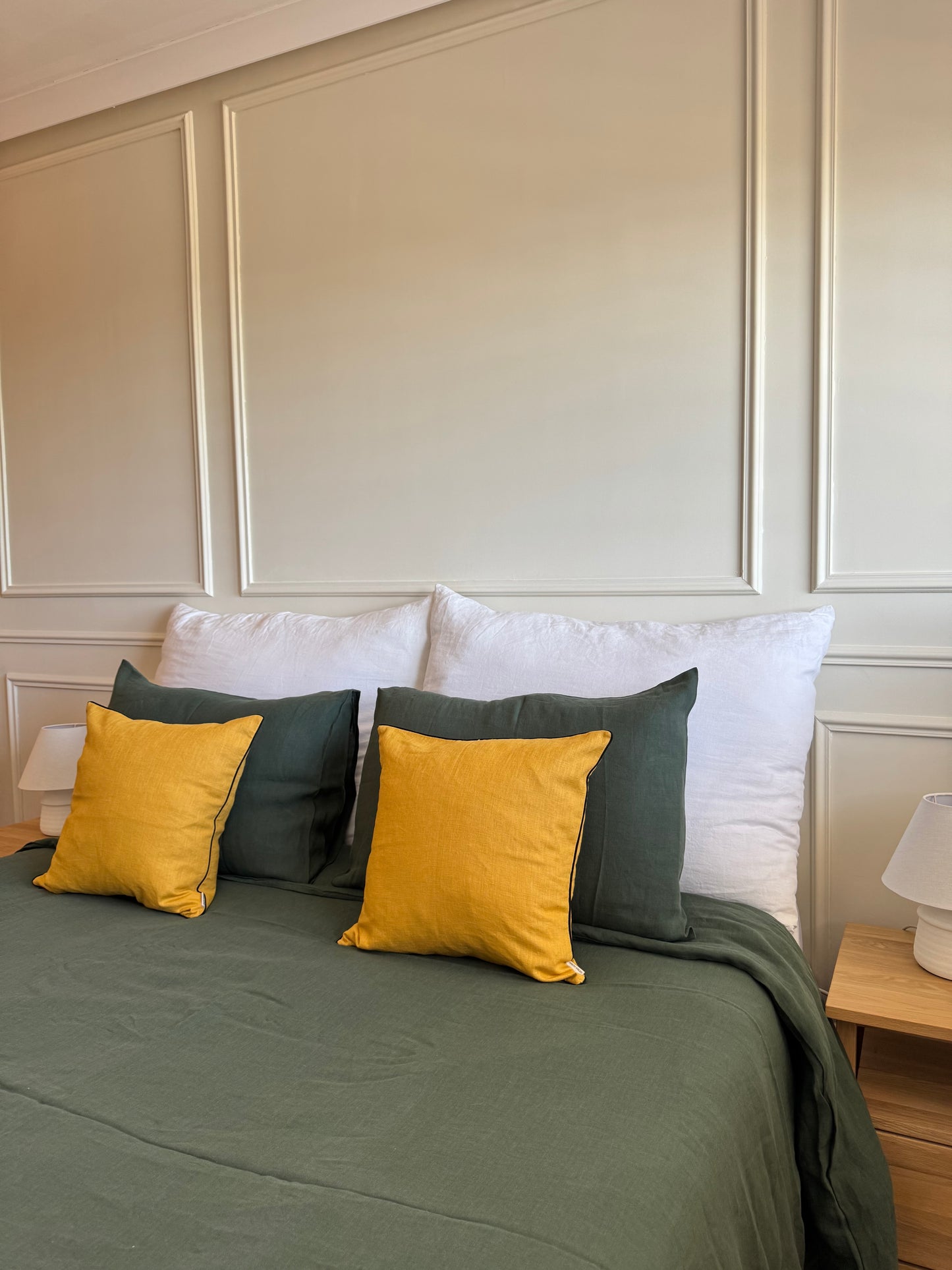 Juego de ropa de cama de lino lavado premium ✨ (1 DC+2 fundas de almohada)
