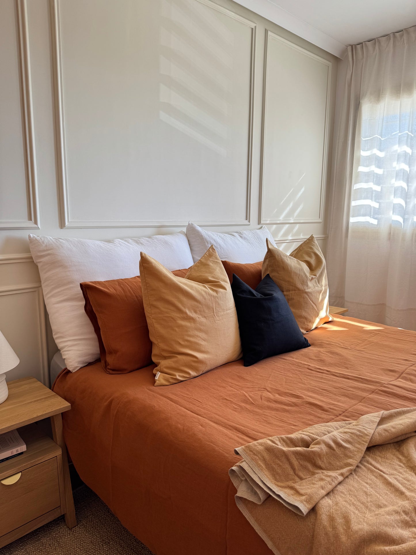 Juego de ropa de cama de lino lavado premium ✨ (1 DC+2 fundas de almohada)