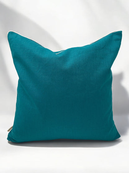 Housse de coussin AMALFI avec bordure blanche