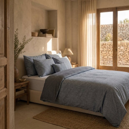 Parure de Lit en Lin Chambray