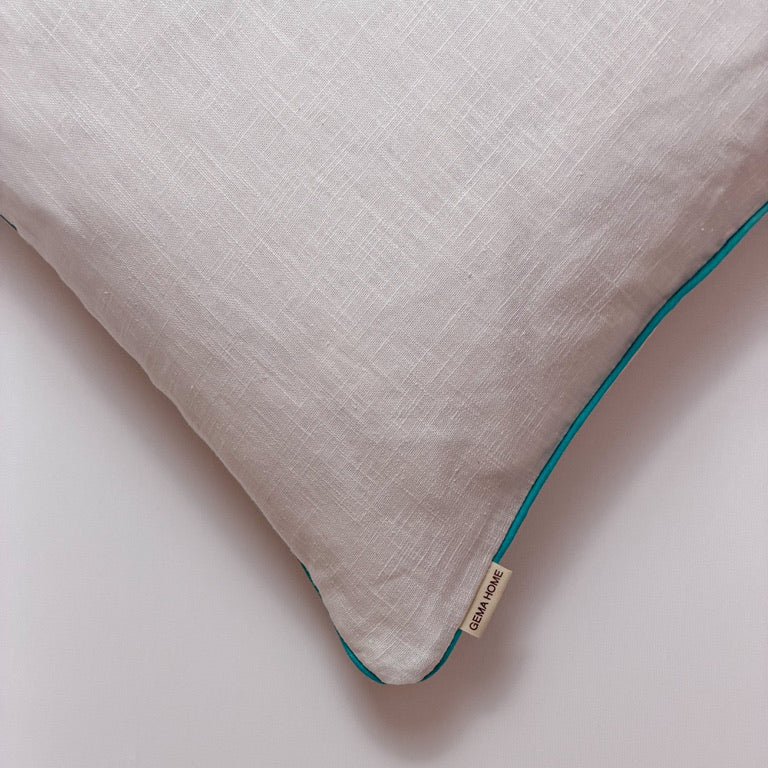 Funda de Cojín AMALFI con ribete Cielo