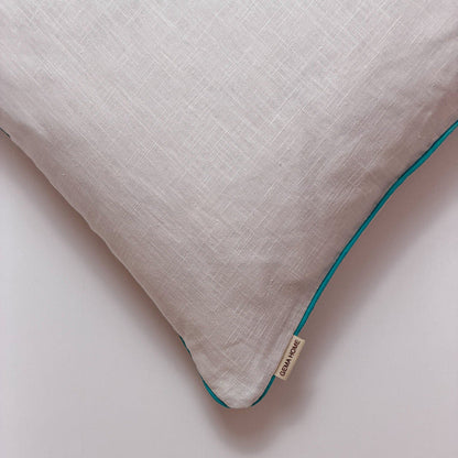Funda de Cojín AMALFI con ribete Cielo