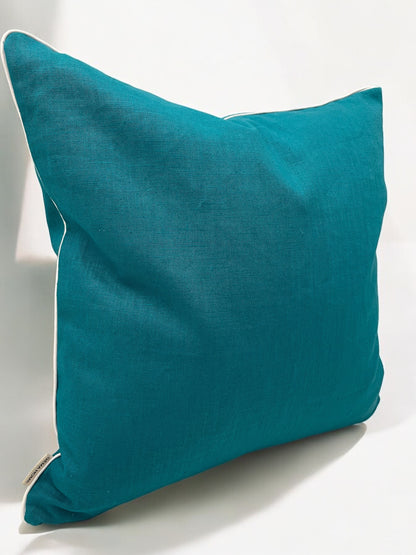 Housse de coussin AMALFI avec bordure blanche