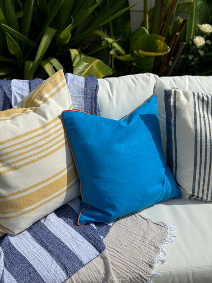 Funda de Cojín AMALFI con ribete naranja