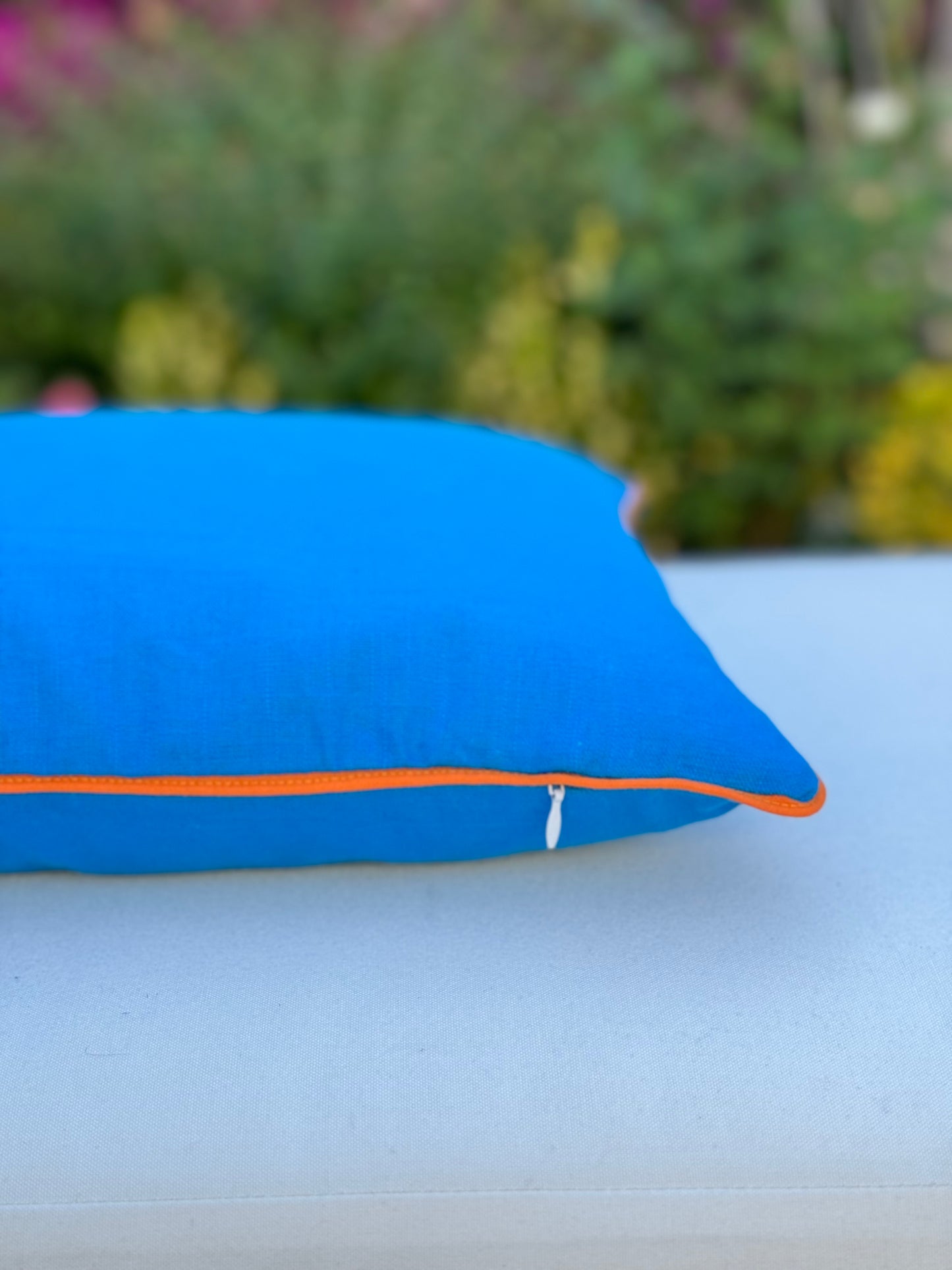 Funda de Cojín AMALFI con ribete naranja
