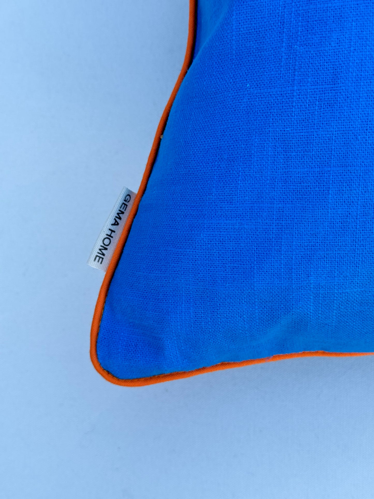Funda de Cojín AMALFI con ribete naranja