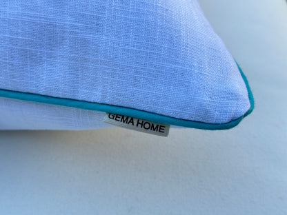 Funda de Cojín AMALFI con ribete Cielo