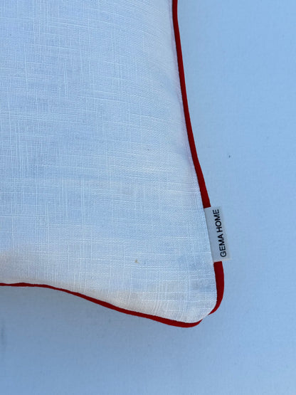 Funda de Cojín AMALFI con ribete rojo