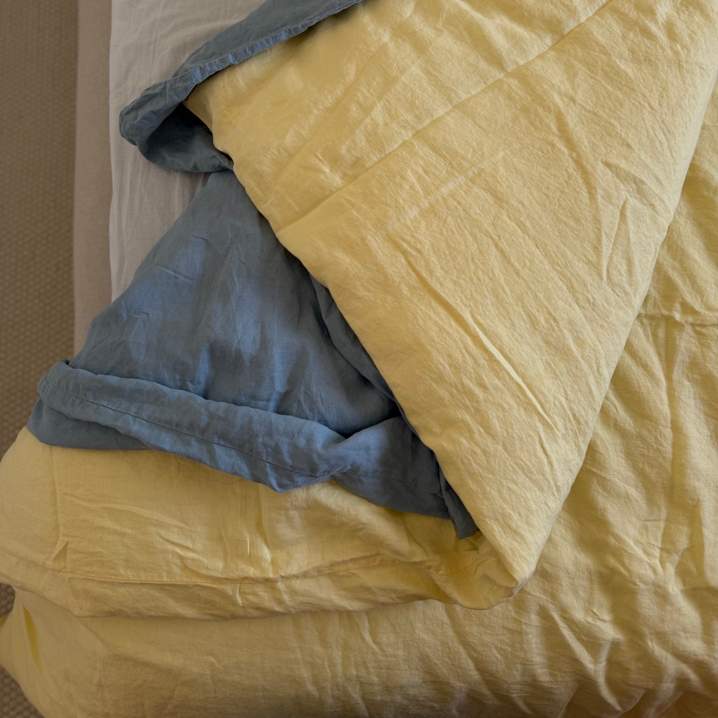 Juego de cama de lino · Amarillo Manteca