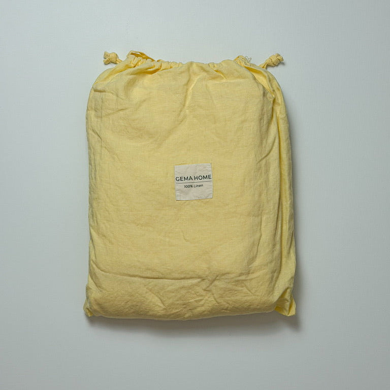 Juego de cama de lino · Amarillo Manteca