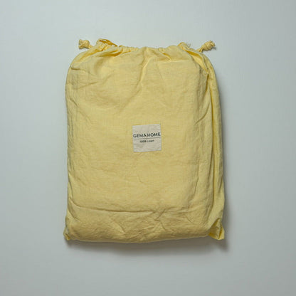 Juego de cama de lino · Amarillo Manteca