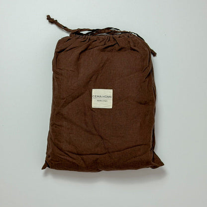 Juego de cama de lino · Chocolate