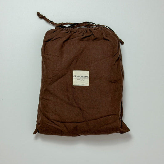 Parure de lit en lin · Chocolat