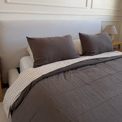 Juego de cama de lino · Oliva Oscuro
