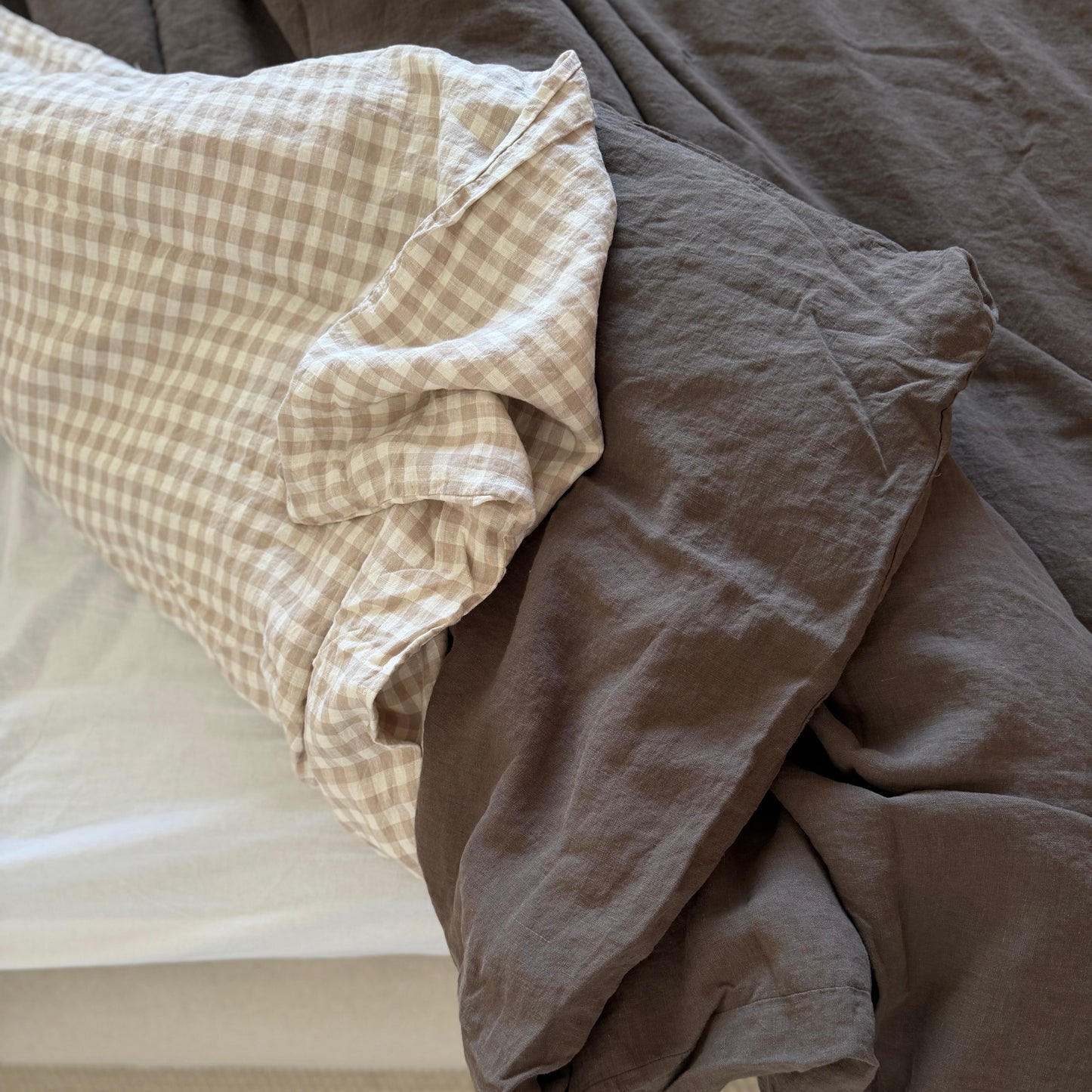 Juego de cama de lino · Oliva Oscuro