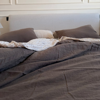 Juego de cama de lino · Oliva Oscuro