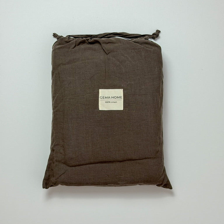 Juego de cama de lino · Oliva Oscuro