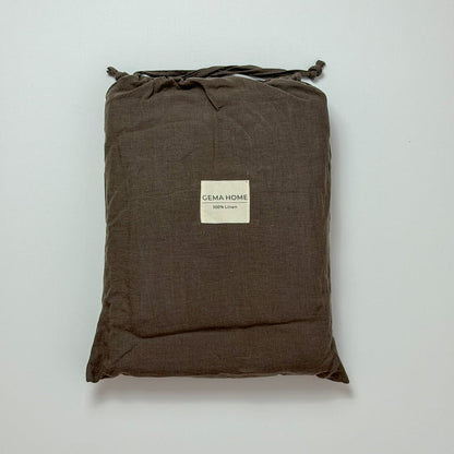 Juego de cama de lino · Oliva Oscuro