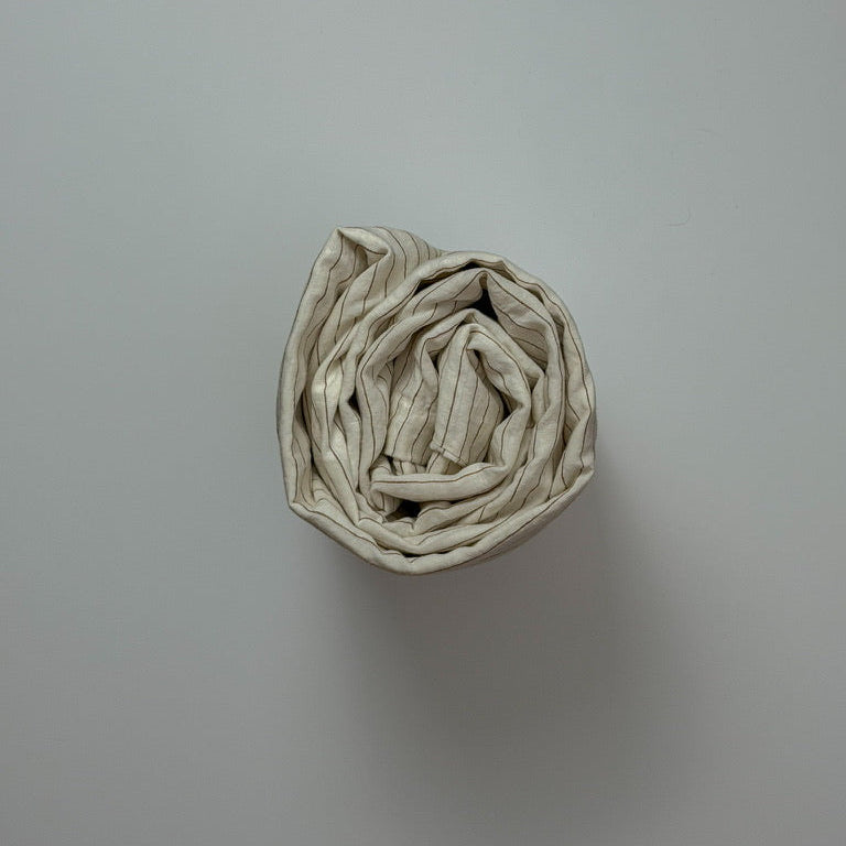 Juego de cama de lino · Rayas Tabaco