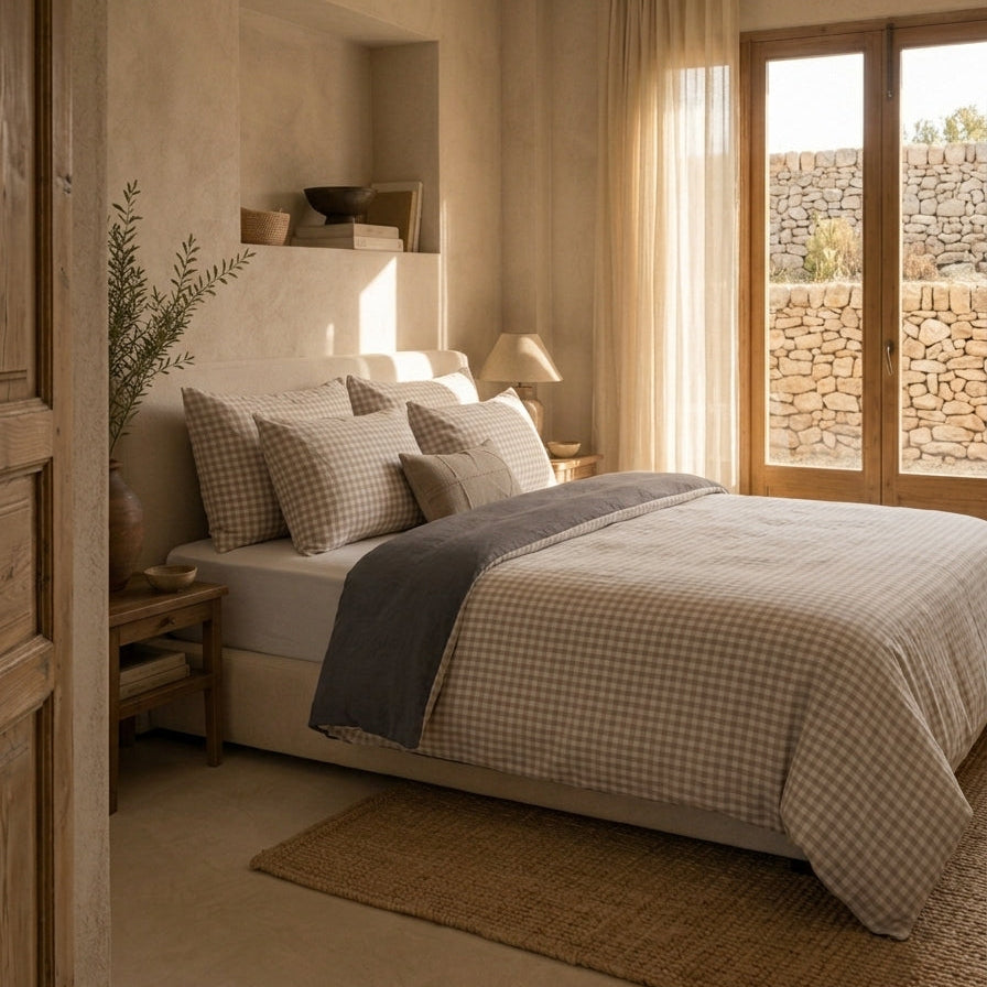 Parure de lit en lin · Vichy