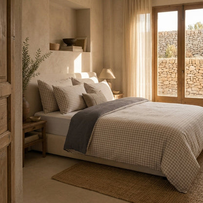 Parure de lit en lin · Vichy